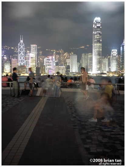 View of Hong Kong island from TST at night